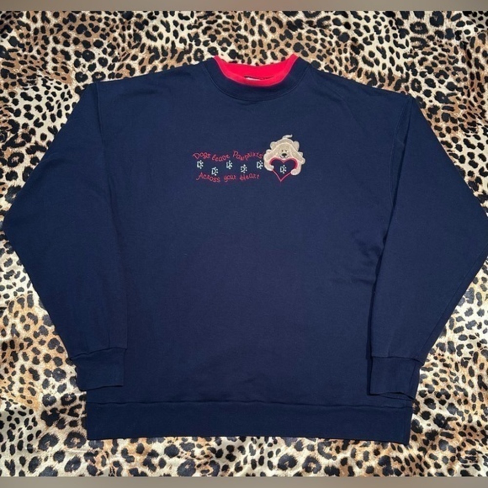 Vintage M&C Sportswear “Dogs Leave Pawprints…” Crewneck Sweatshirt